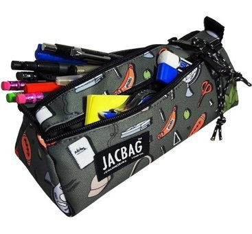 Jacbag Jac-02 Gri-Turuncu Bölmeli Çift Gözlü Cüzdan Kalemlik