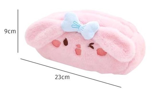 Yystore Pembe Peluş Tek Gözlü Cüzdan Kalemlik