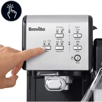 Breville Prima Latte 1000 W Tezgah Üstü Kapsüllü Öğütücülü Manuel Espresso Makinesi Gri