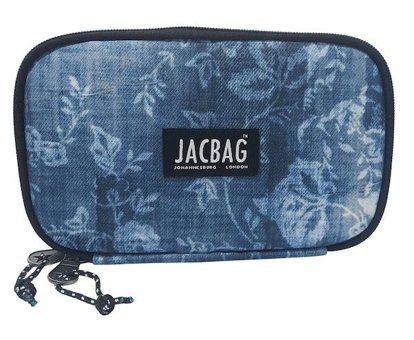 Jacbag Double Cover Mavi Bölmeli Katlanabilir Çift Gözlü Cüzdan Kalemlik