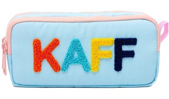 Kaff Mavi-Pembe Bölmeli Peluş Çift Gözlü Cüzdan Kalemlik