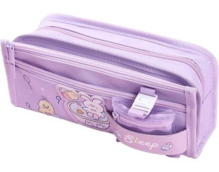 Heamor Kawaii Tavşanlı Pembe Bölmeli 3 Gözlü Cüzdan Kalemlik