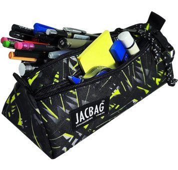 Jacbag Jac-02 Geometrik Sarı-Siyah Bölmeli Çift Gözlü Cüzdan Kalemlik