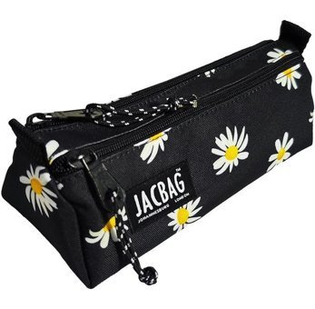 Jacbag Jac-02 Papatya Desenli Siyah Bölmeli Çift Gözlü Cüzdan Kalemlik