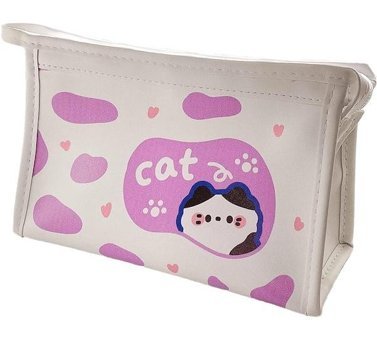 Heamor Kawaii İnek Desenli Pembe Tek Gözlü Cüzdan Kalemlik