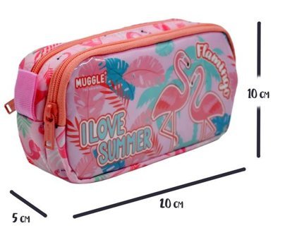 Muggle Mu-7273 Pembe Bölmeli Çift Gözlü Cüzdan Kalemlik