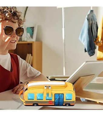 Donezos Sarı Otobüs Tek Gözlü Cüzdan Kalemlik