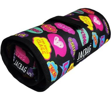 Jacbag Jac-14 Pembe-Turkuaz Katlanabilir Tek Gözlü Rulo Kalemlik