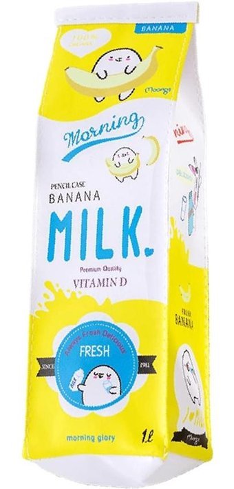 Heamor Kawaii Süt Kutusu Sarı Tek Gözlü Cüzdan Kalemlik