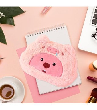 Magideal Pembe Peluş Tek Gözlü Cüzdan Kalemlik