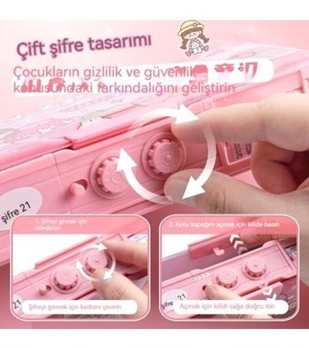 Jolita 052 Pembe Bölmeli Çift Gözlü Kalemlik