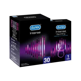 Durex Intense Tırtıklı Prezervatif 30'lu+Durex Intense Devil Ring
