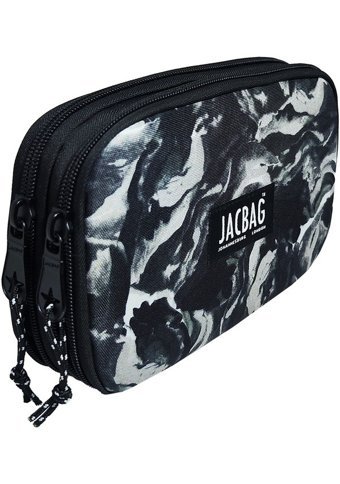 Jacbag Jac-11 Dumanlı Siyah Bölmeli Çift Gözlü Cüzdan Kalemlik
