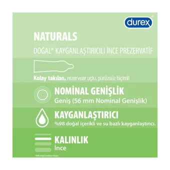Durex Naturals İnce Prezervatif 2x20'li+ Naturals Ekstra Hassas Jel 100 ml