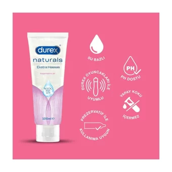 Durex Naturals İnce Prezervatif 20'li+Durex Naturals Ekstra Hassas Jel 100 ml