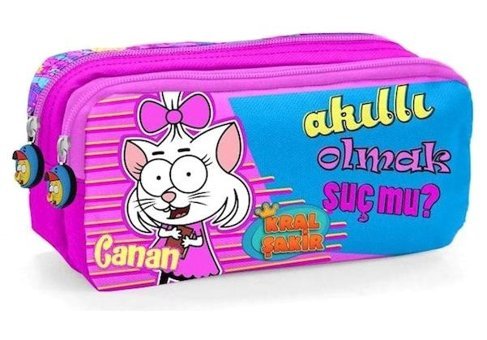Yaygan 32169 Pembe-Mavi Bölmeli Çift Gözlü Cüzdan Kalemlik