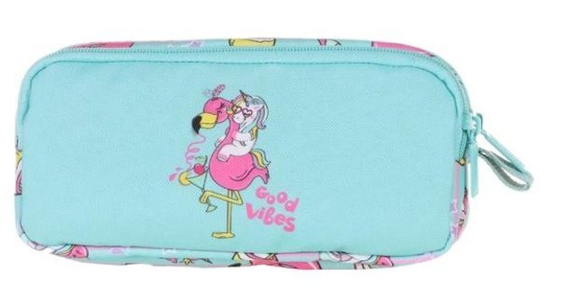 Kaukko Unicorn Pembe-Turkuaz Bölmeli Çift Gözlü Cüzdan Kalemlik
