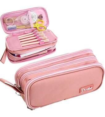 Hallow Os7206P Pembe Bölmeli Çift Gözlü Cüzdan Kalemlik