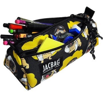 Jacbag Jac-02 Pilot Köpek Sarı-Siyah Bölmeli Çift Gözlü Cüzdan Kalemlik