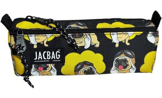 Jacbag Jac-02 Pilot Köpek Sarı-Siyah Bölmeli Çift Gözlü Cüzdan Kalemlik