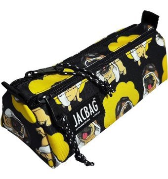 Jacbag Jac-02 Pilot Köpek Sarı-Siyah Bölmeli Çift Gözlü Cüzdan Kalemlik