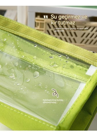 Summer Love Yeşil Bölmeli Şeffaf Çift Gözlü Cüzdan Kalemlik
