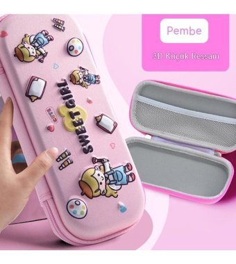 Happyplanet Sweet Girl Pembe Bölmeli Çift Gözlü Kalemlik