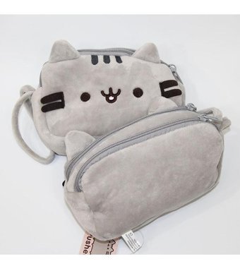 Jolita 052100 Gri Bölmeli Peluş Çift Gözlü Cüzdan Kalemlik