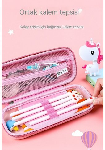 Haiyaao Pembe Bölmeli Çift Gözlü Kalemlik