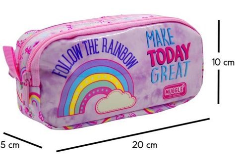 Muggle Mu-6757 Pembe Bölmeli Çift Gözlü Cüzdan Kalemlik
