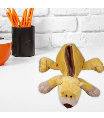 Magideal Sarı Peluş Tek Gözlü Cüzdan Kalemlik