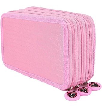 Summer Love Pembe Bölmeli Katlanabilir 3 Gözlü Cüzdan Kalemlik