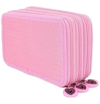 Summer Love Pembe Bölmeli Katlanabilir 3 Gözlü Cüzdan Kalemlik