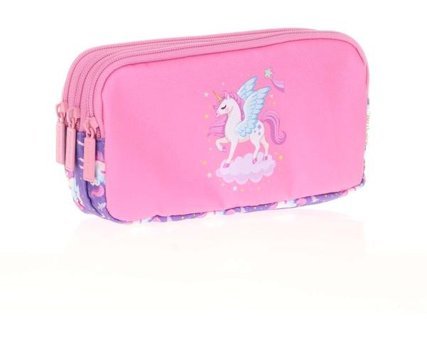 Kaukko L8117 Mor-Pembe Bölmeli Çift Gözlü Cüzdan Kalemlik