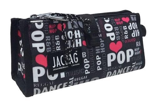 Jacbag Twin Yazılı Siyah Bölmeli Katlanabilir Çift Gözlü Cüzdan Kalemlik