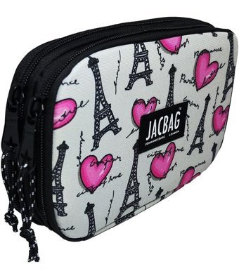 Jacbag Jac-11 Paris Gri-Pembe Bölmeli Çift Gözlü Cüzdan Kalemlik