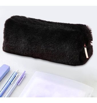 Magideal Siyah Peluş Tek Gözlü Cüzdan Kalemlik