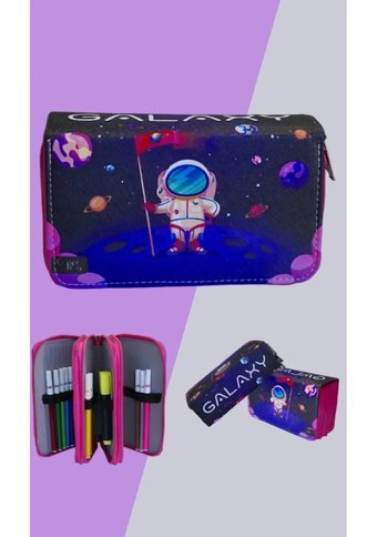 Mj Toys Mavi Bölmeli Katlanabilir 3 Gözlü Cüzdan Kalemlik