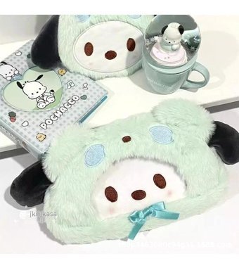 Luckystars Gri Peluş Tek Gözlü Cüzdan Kalemlik