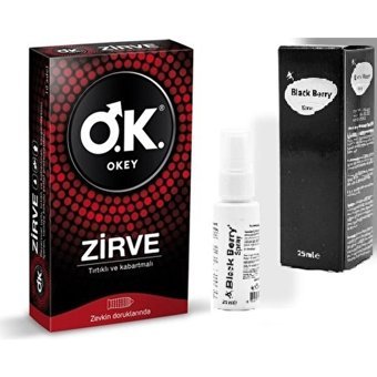 Okey Zirve Tırtıklı Prezervatif 10'lu+Black Berry Sprey