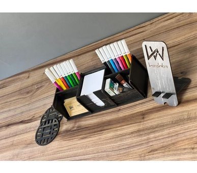Landiwork Bölmeli Çift Gözlü Kalemlik