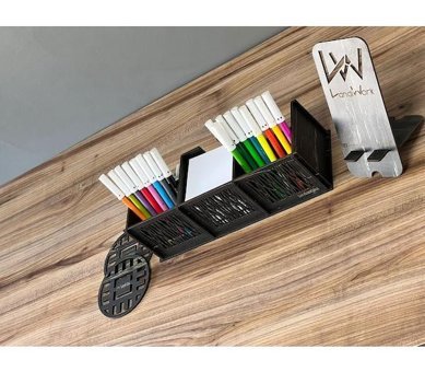 Landiwork Bölmeli Çift Gözlü Kalemlik