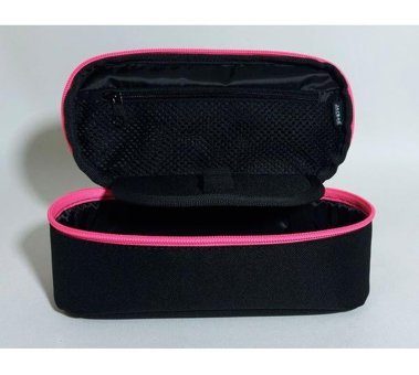 Jacbag Siyah-Pembe Bölmeli Çift Gözlü Cüzdan Kalemlik