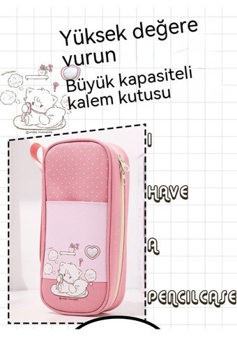 Summer Love Pembe Tek Gözlü Cüzdan Kalemlik