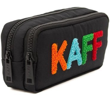 Kaff Siyah Bölmeli Peluş Çift Gözlü Cüzdan Kalemlik