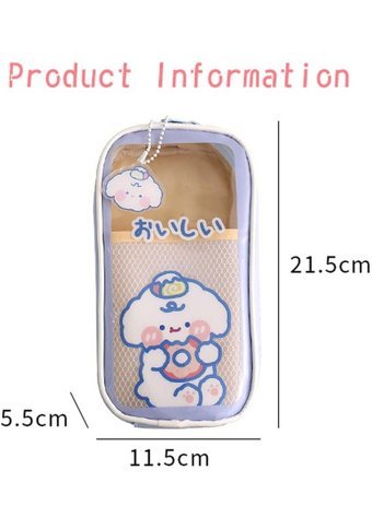 Heamor Kawaii Pembe Şeffaf Tek Gözlü Cüzdan Kalemlik