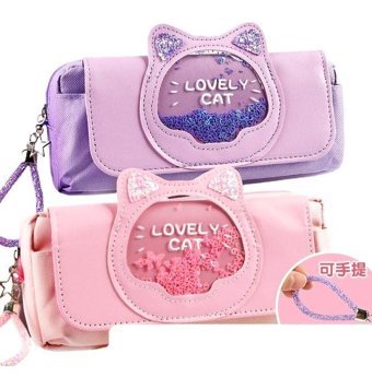 Summer Love Pembe Bölmeli Çift Gözlü Cüzdan Kalemlik