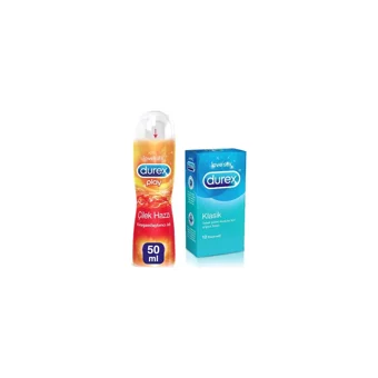 Durex Klasik Prezervatif 12'li+ Durex Çilek Hazzı Kayganlaştırıcı Jel 50 ml