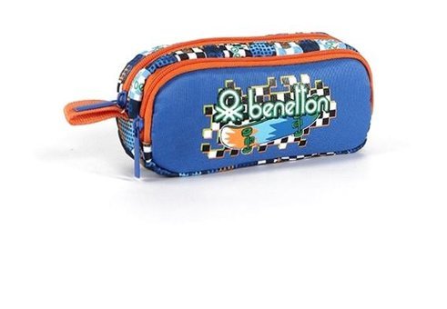 United Colors Of Benetton 03696-16427 Mavi Bölmeli Çift Gözlü Cüzdan Kalemlik