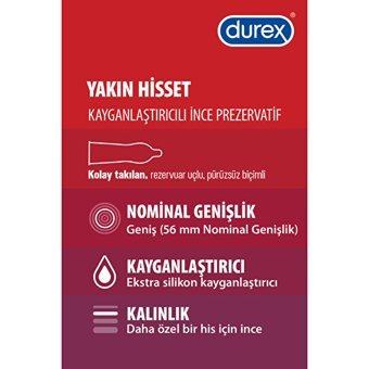Durex Yakın Hisset İnce Prezervatif 10'lu